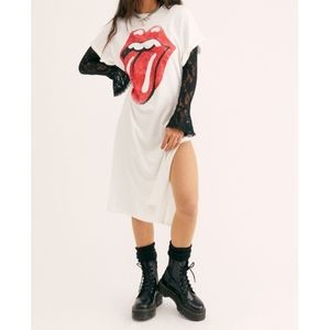 Daydreamer Rolling Stones '89 Rolled Sleeve Maxi Tee Dress